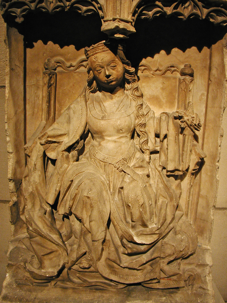 St. Catherine Enthroned: Alabaster Relief