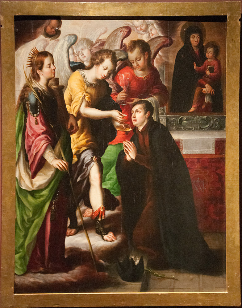 *Un Saint, un Miracle* : Saint Stanislas Kostka (1550-1568) : il est assisté par deux anges le jour de sa mort KostkaCommunionJuarez.smal